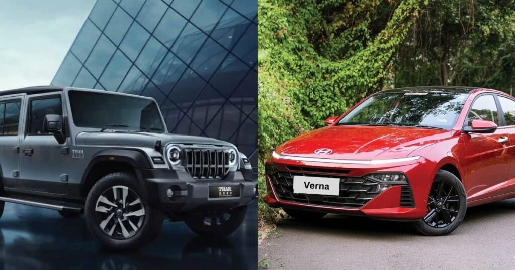 Hyundai Verna and Mahindra Thar